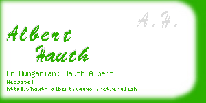 albert hauth business card